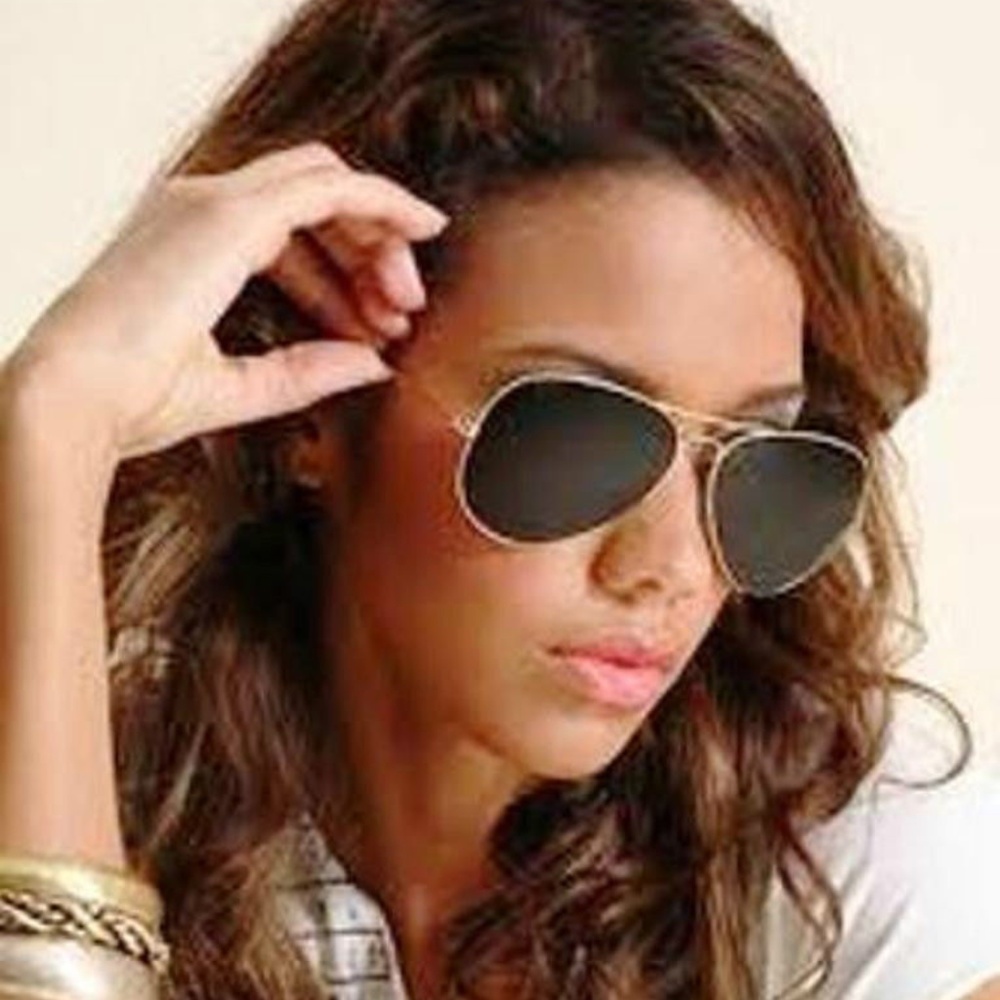 Oversized Aviator Sunglasses Gold Frame